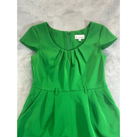 Olivia Matthews Dress Women's 4P Green cocktail dress w/cap sleeve missing Belt - Picture 3 of 12
